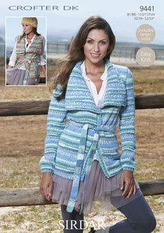 Knitting Pattern 9441 - Cardigan & Waistcoat in Crofter DK