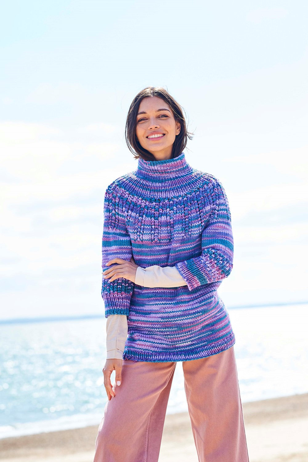 Knitting Pattern 10094 - Sweaters in For the Love of Stripes Chunky