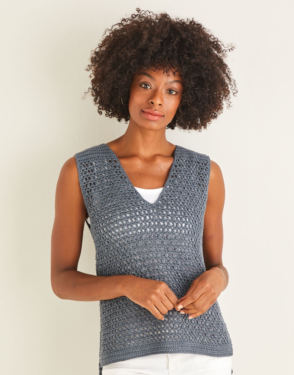 Crochet Pattern 10114 - CROCHET VEST IN SIRDAR COTTON DK