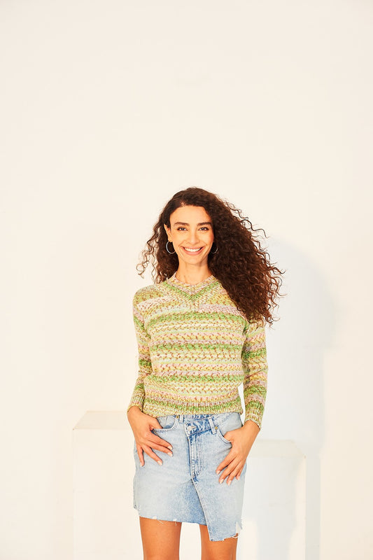 Knitting Pattern 10131 - Sweater & Tank Top in Colour Burst DK