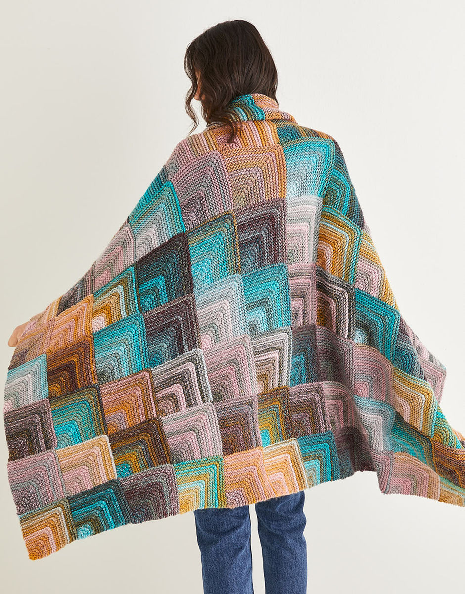 Knitting Pattern 10142 - KNITTED DOMINO BLANKET IN SIRDAR JEWELSPUN