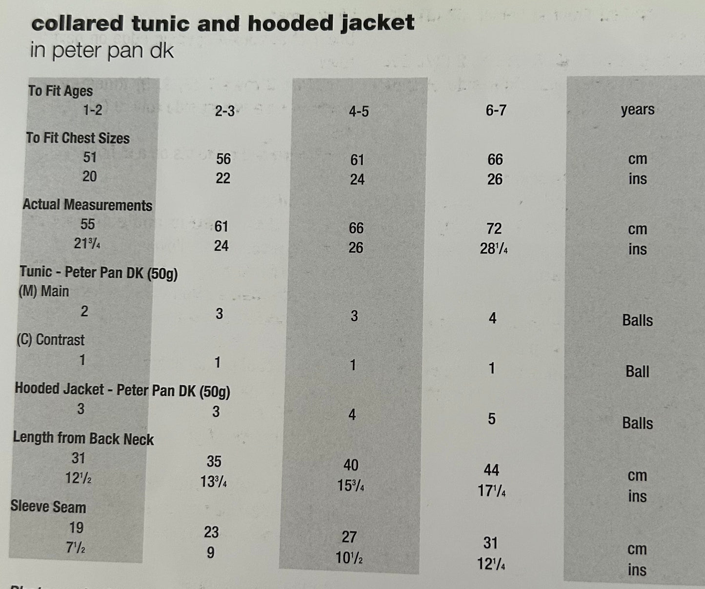 Knitting Pattern P1027 - Collared Tunic & Hooded Jacket in Peter Pan DK