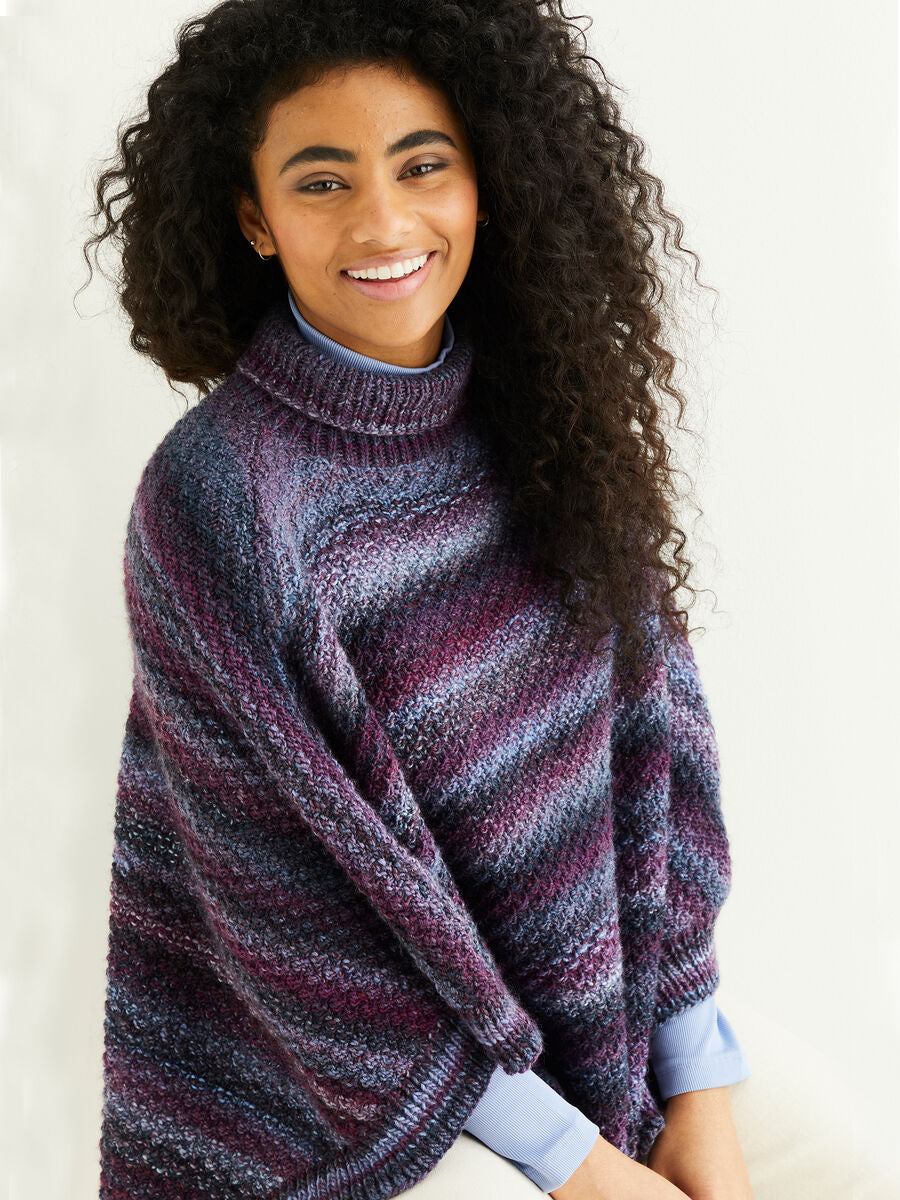 Knitting Pattern 10287 - TEXTURED PONCHO IN SIRDAR JEWELSPUN ARAN
