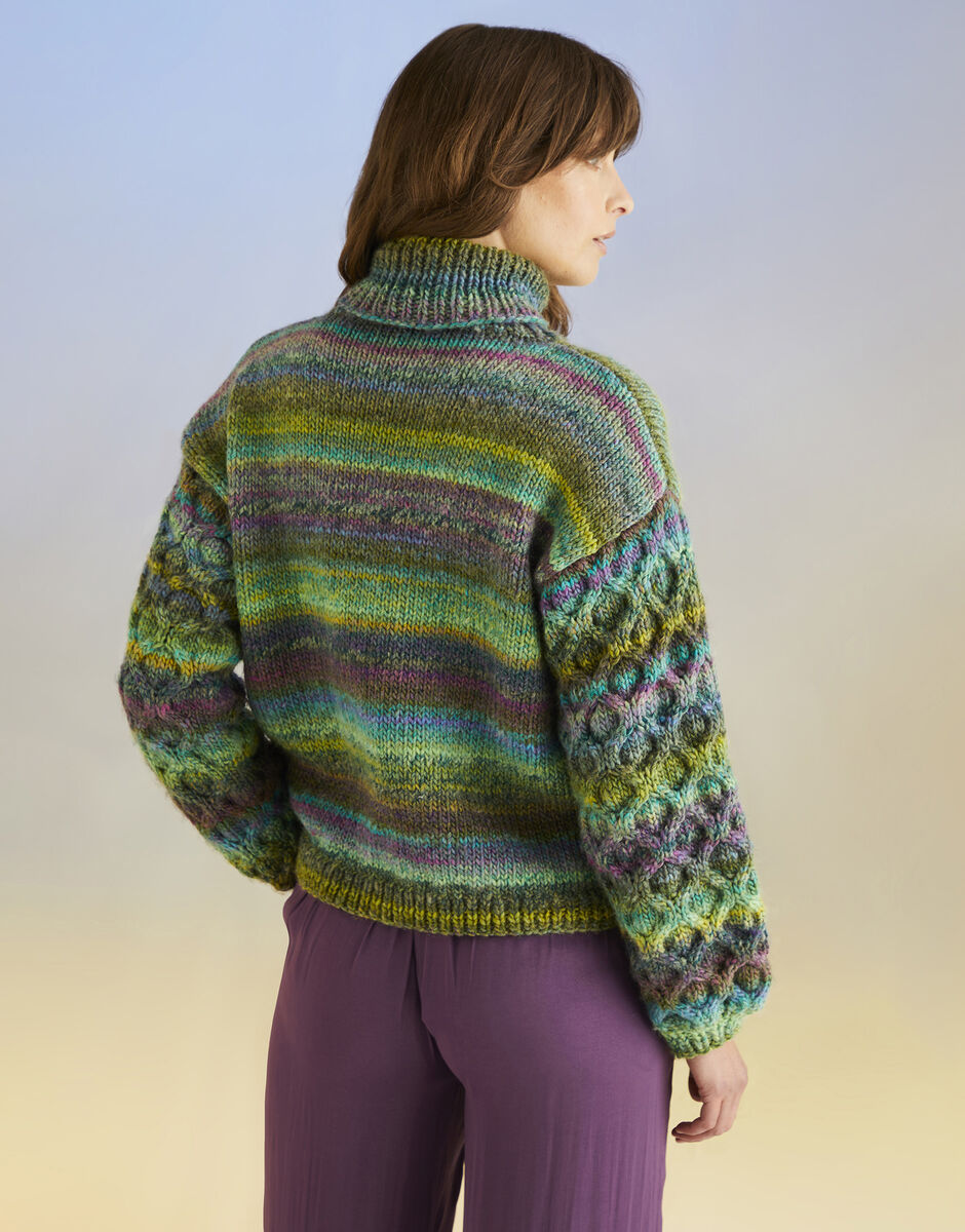Knitting Pattern 10706 - KELP SLEEVE SWEATER AND SCARF IN SIRDAR JEWELSPUN WITH WOOL CHUNKY