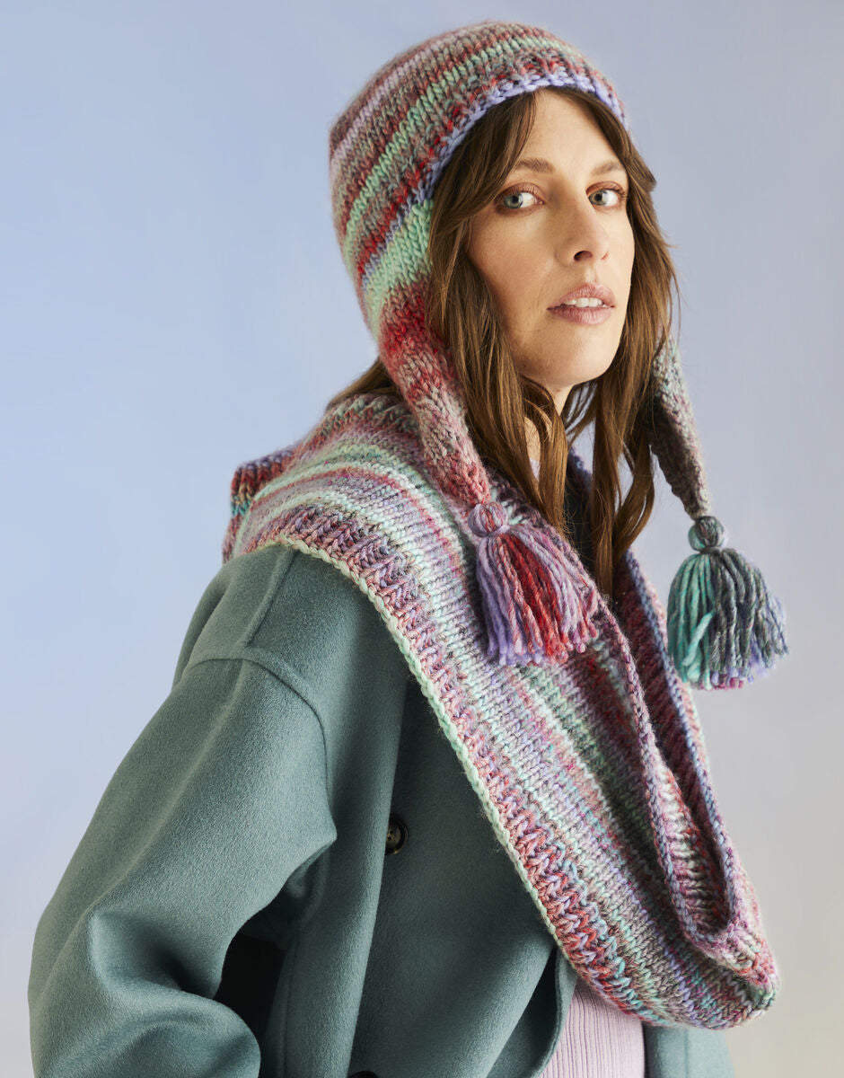 Knitting Pattern 10709 - ANEMONE HAT AND SNOOD IN SIRDAR JEWELSPUN WITH WOOL CHUNKY