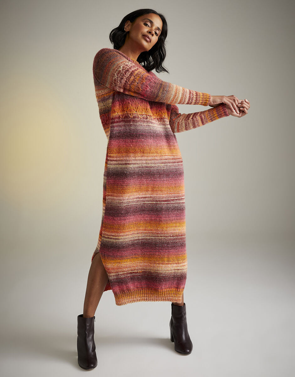 Knitting Pattern 10712 - TALL POPPIES DRESS IN SIRDAR JEWELSPUN ARAN