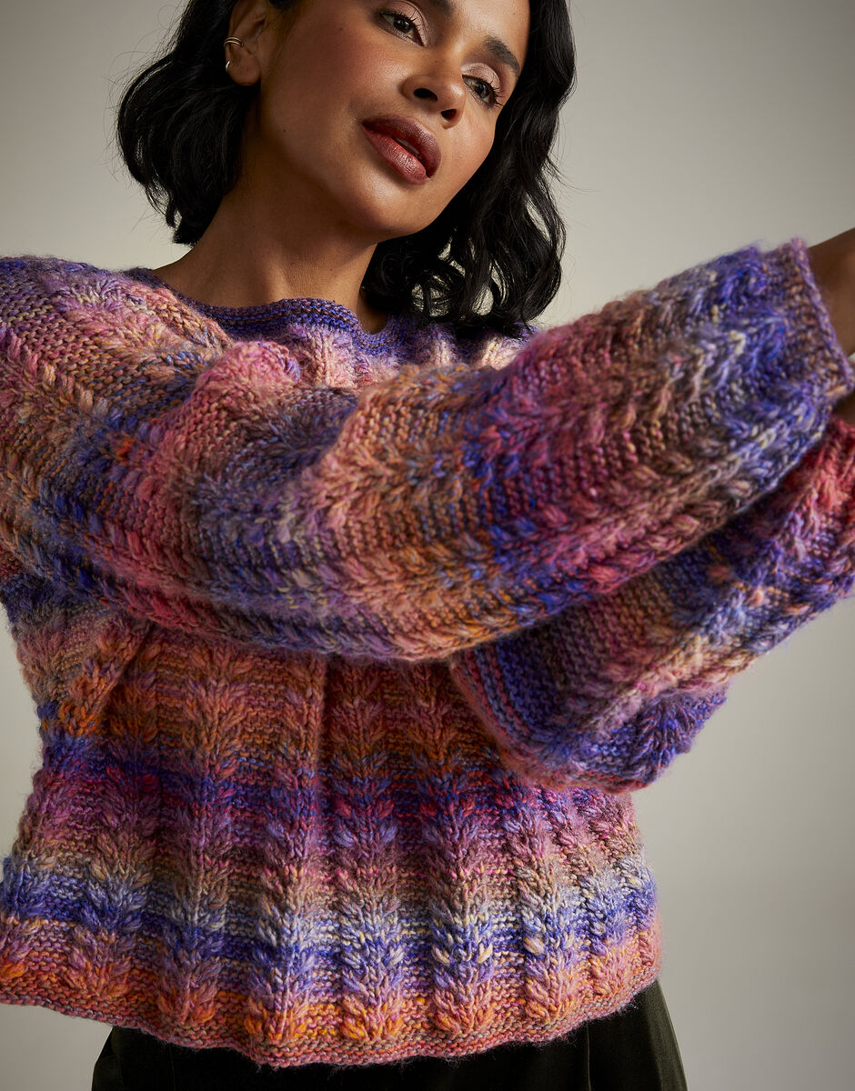 Knitting Pattern 10719 - SUNSET ORCHARD SWEATER IN SIRDAR JEWELSPUN ARAN