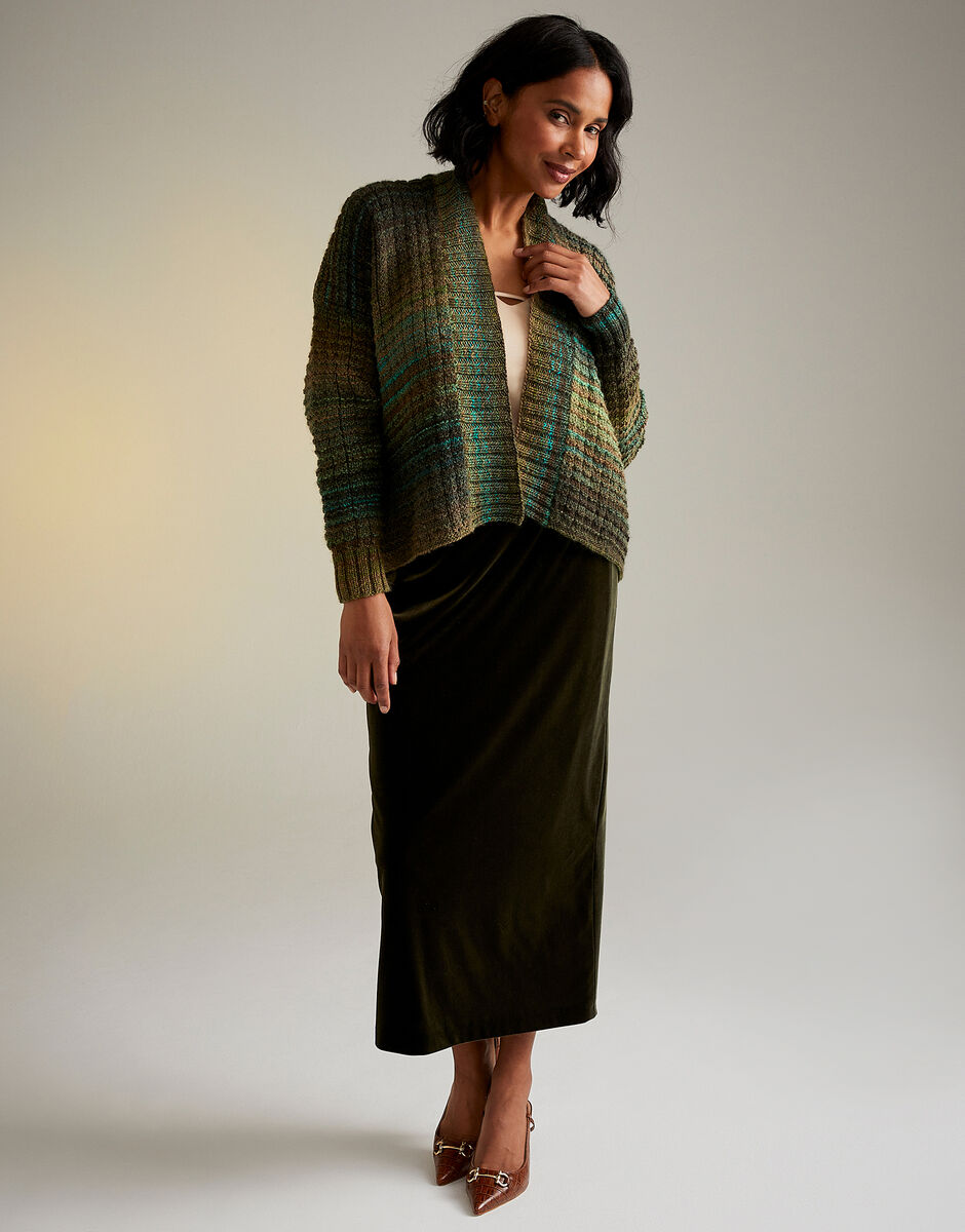Knitting Pattern 10720 - EVERGREEN EDGE TO EDGE CARDIGAN IN SIRDAR JEWELSPUN ARAN