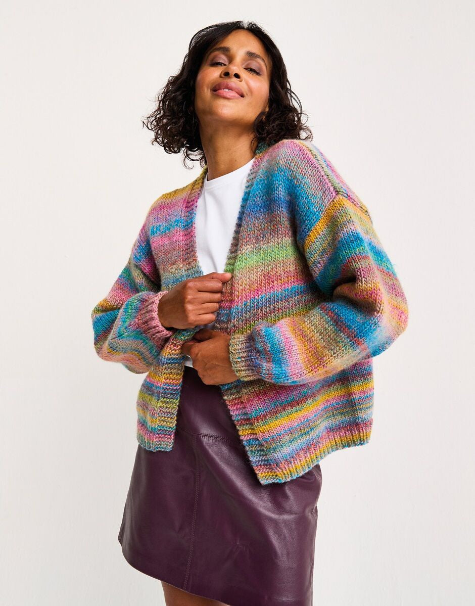 Knitting Pattern 10801 - HEALING CRYSTAL CARDIGAN KNITTING PATTERN IN JEWELSPUN WITH WOOL CHUNKY