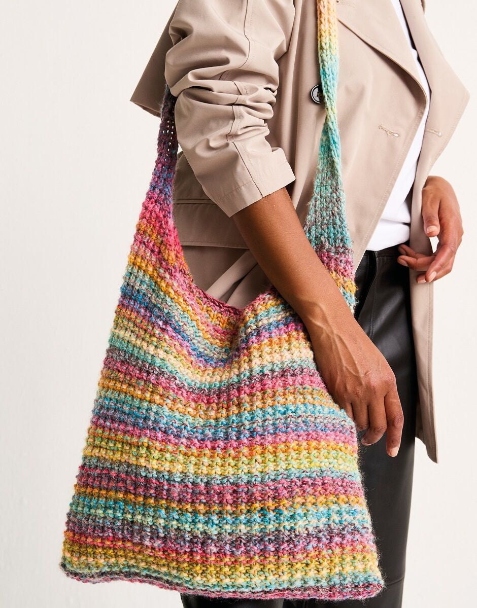 Knitting Pattern 10809 - RIPPLED MINERAL BAG KNITTING PATTERN IN JEWELSPUN WITH WOOL CHUNKY