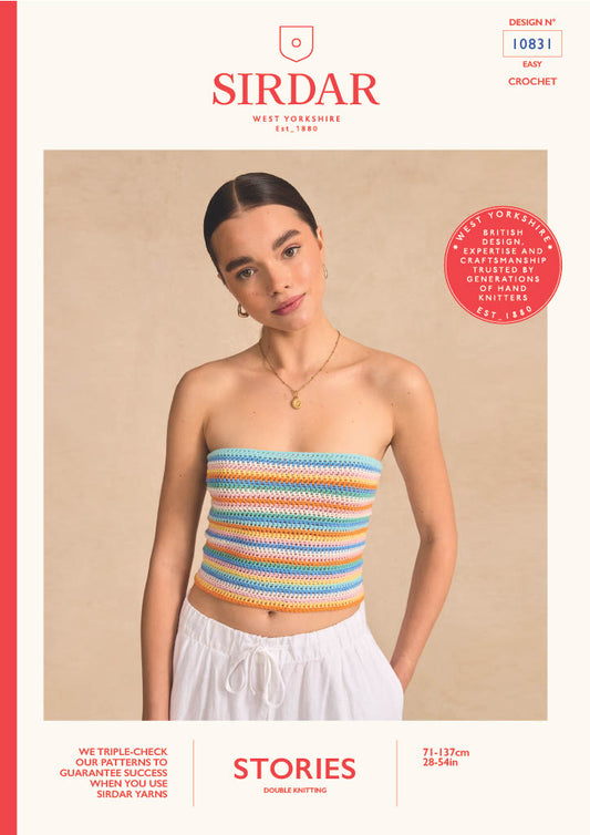 Crochet Pattern 10831 - Lace Me Up Tube Top in Stories DK