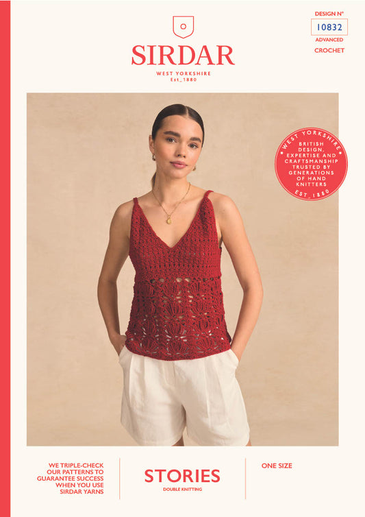 Crochet Pattern 10832 - Shelly Strappy Top in Stories DK