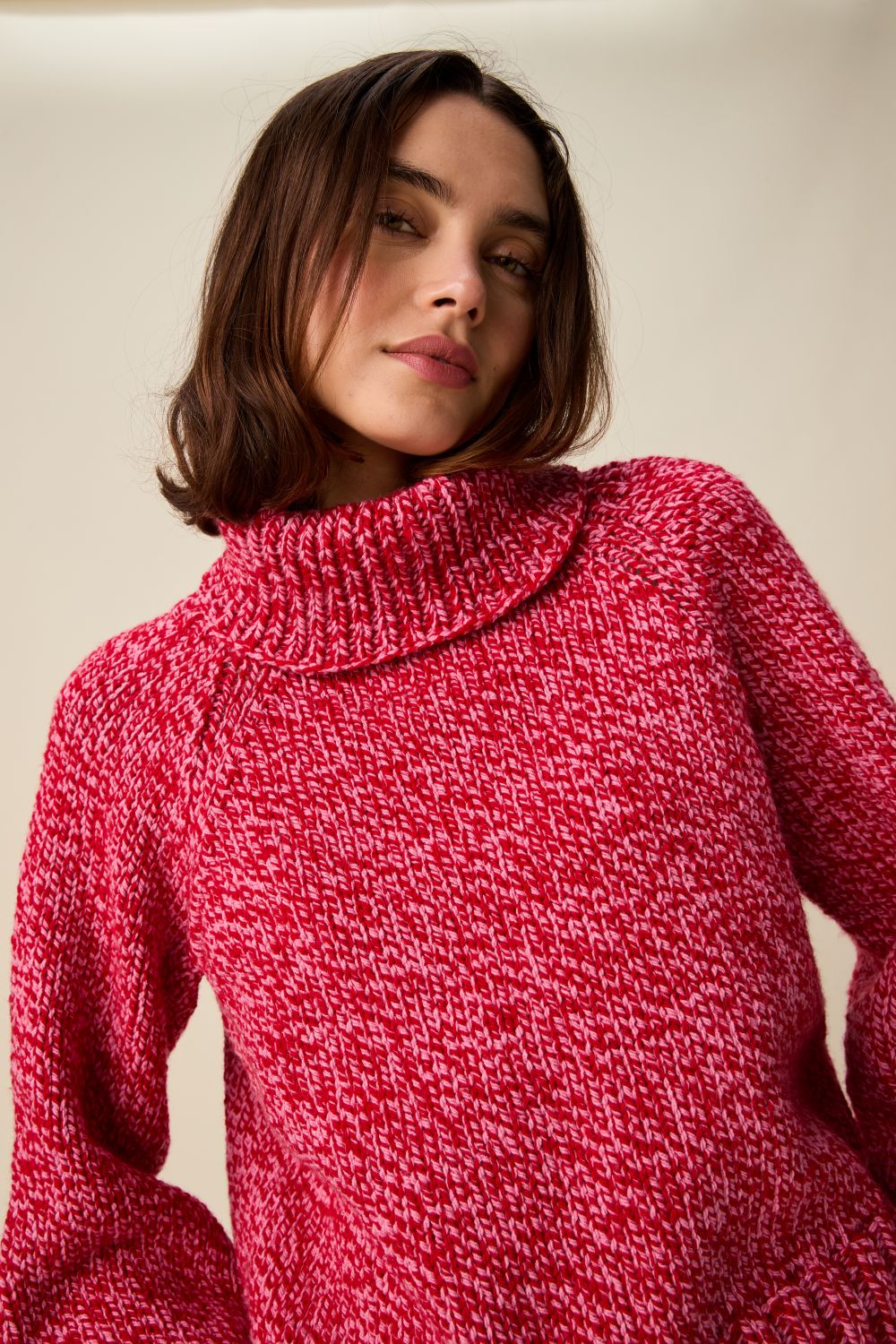 Knitting Pattern 10947 - Meld Roll Neck Sweater in Bonus Marl Chunky