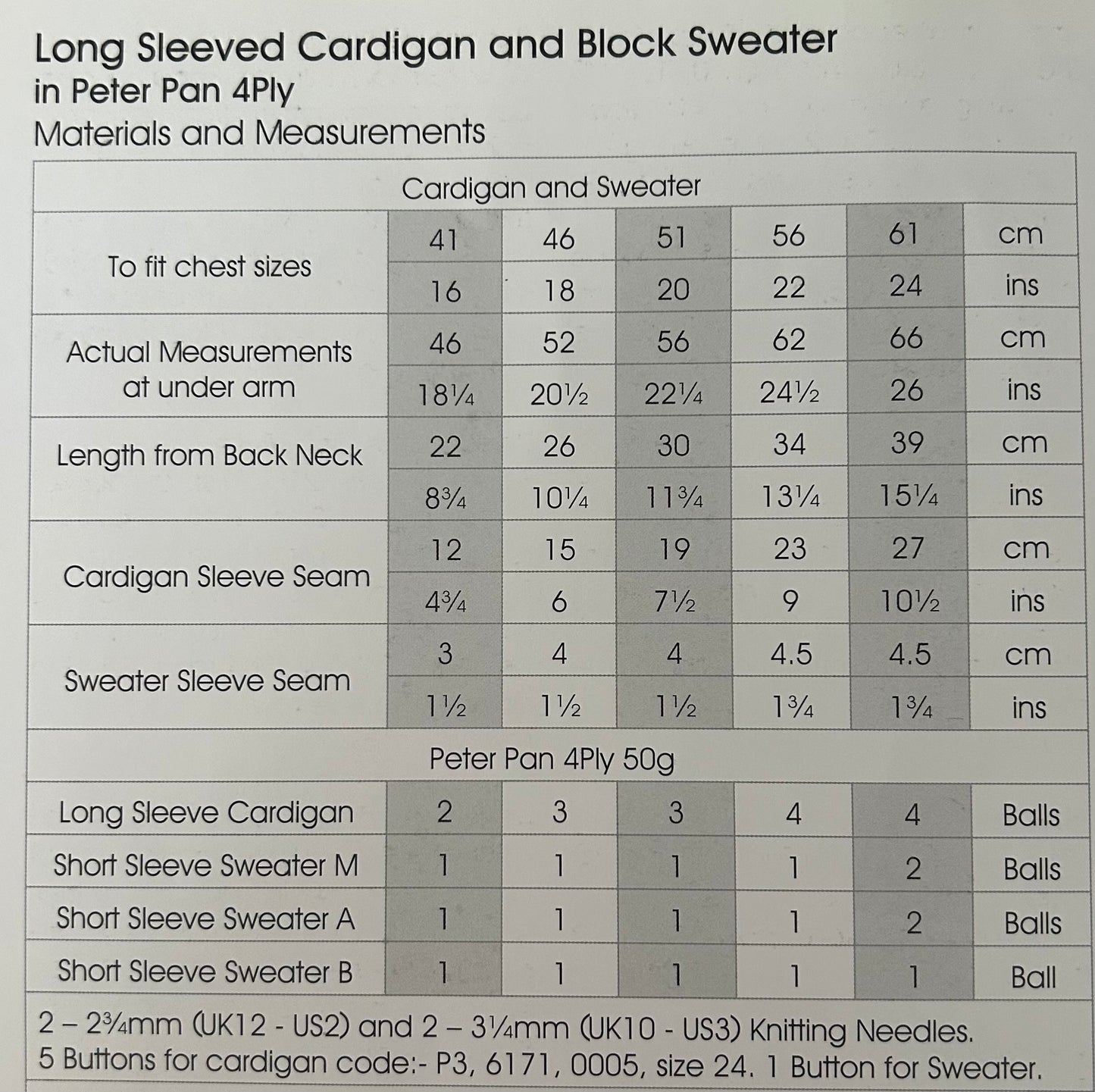 Knitting Pattern 1196 - Long Sleeved Cardigan & Block Sweater in 4 Ply