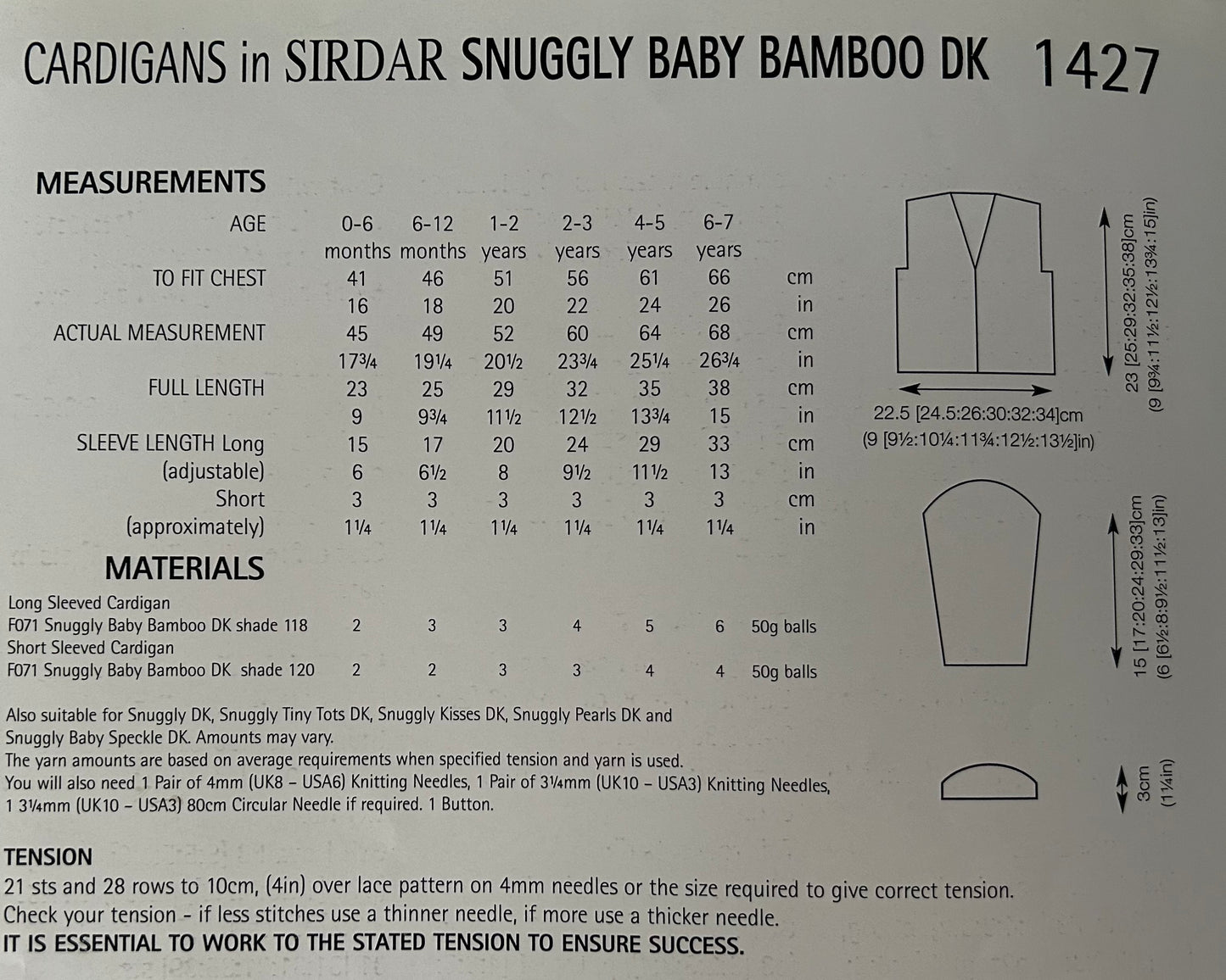 Knitting Pattern 1427 - Lacy Cardigans in Snuggly Baby Bamboo DK