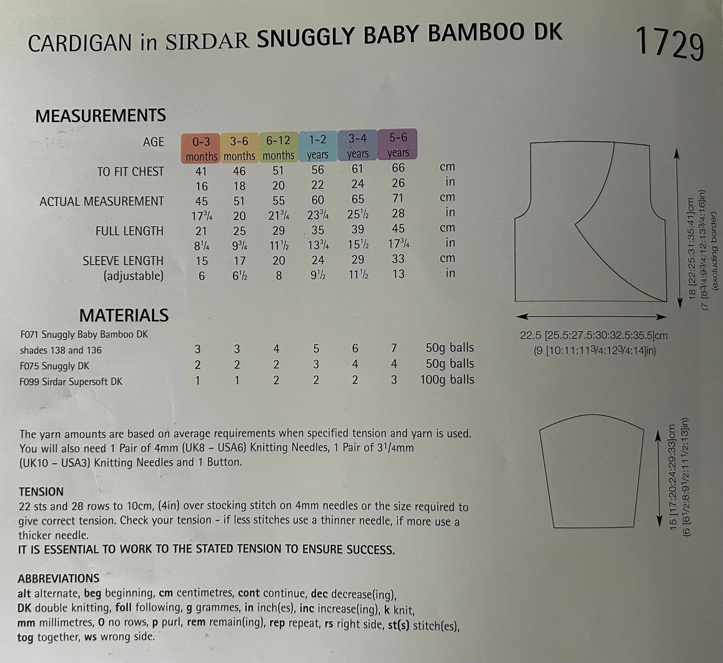 Knitting Pattern 1729 - Bolero Style Cardigans in Snuggly Baby Bamboo DK