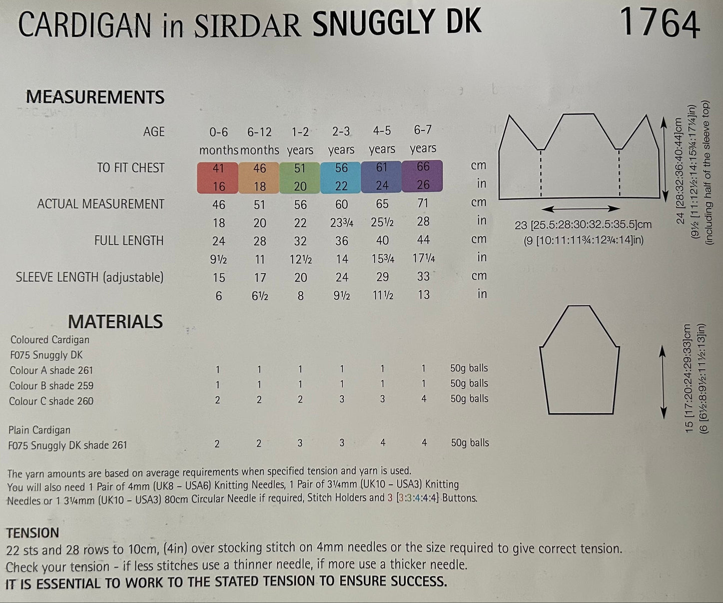 Knitting Pattern 1764 - Cardigan in Snuggly DK