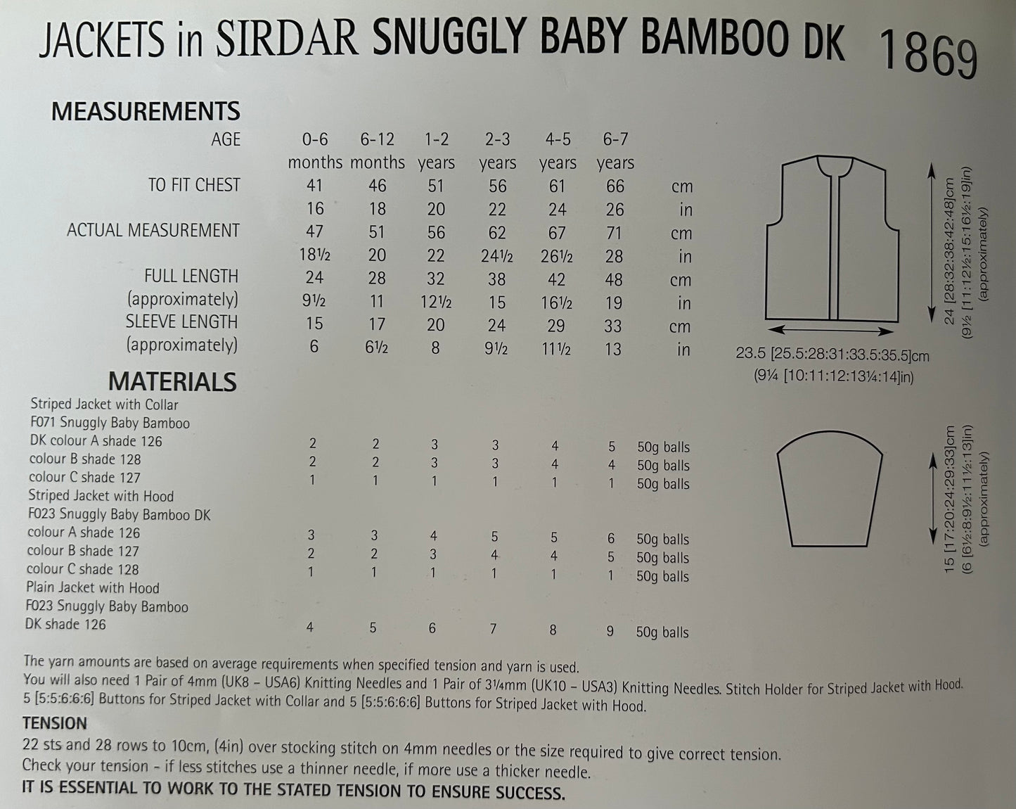Knitting Pattern 1869 - Jackets in Snuggly Baby Bamboo DK