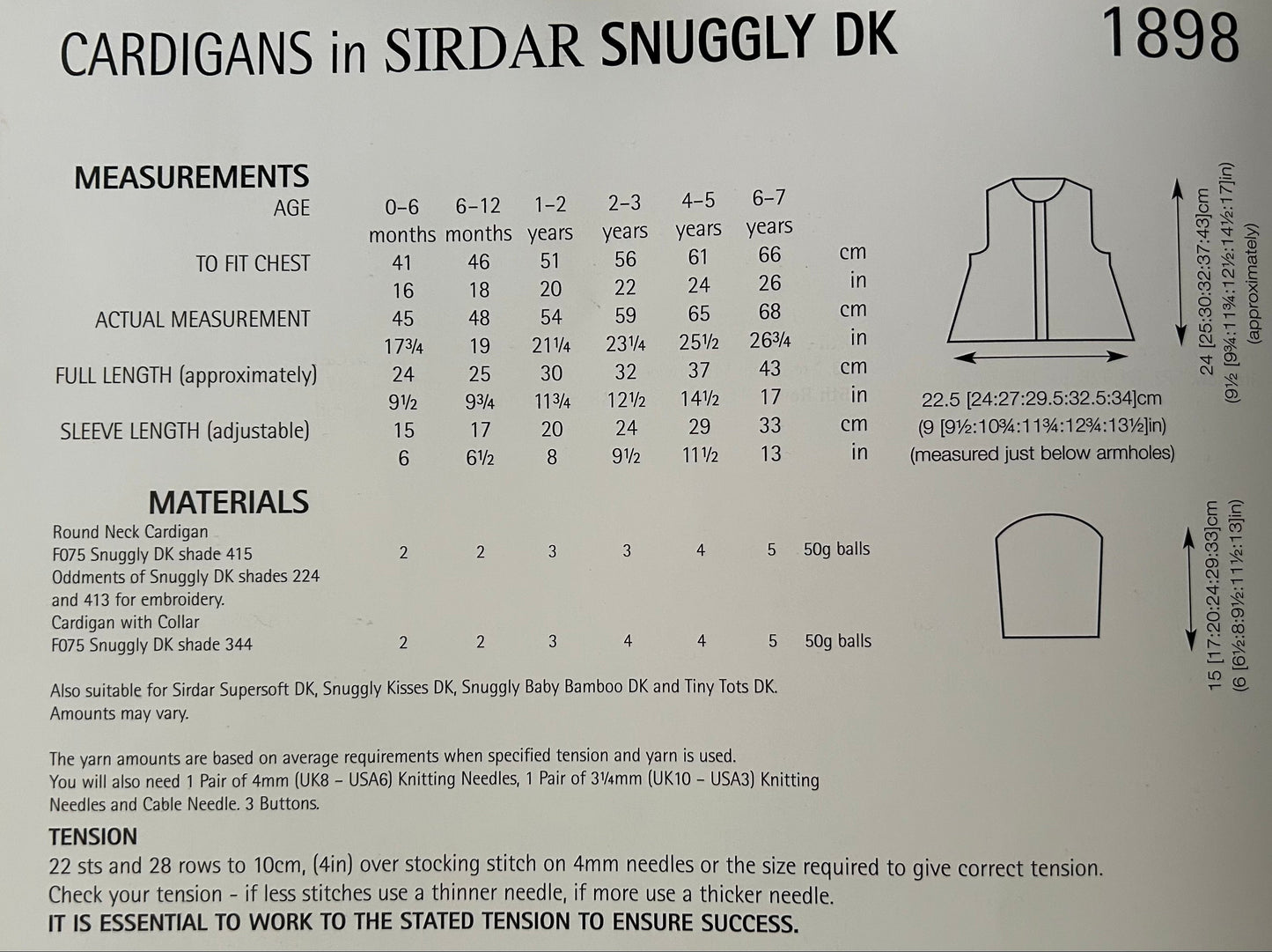 Knitting Pattern 1898 - Cardigans in Snuggly DK