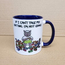 COLOURED MUG - KNITTING & CROCHET THEMED - Various Designs