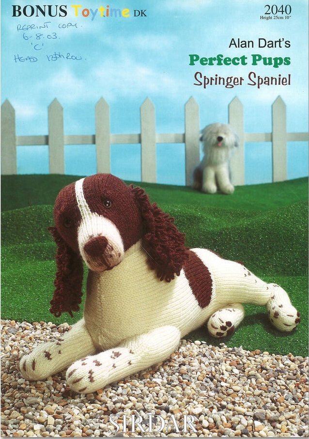 Knitting Pattern 2040 - Springer Spaniel Toy in Toytime DK