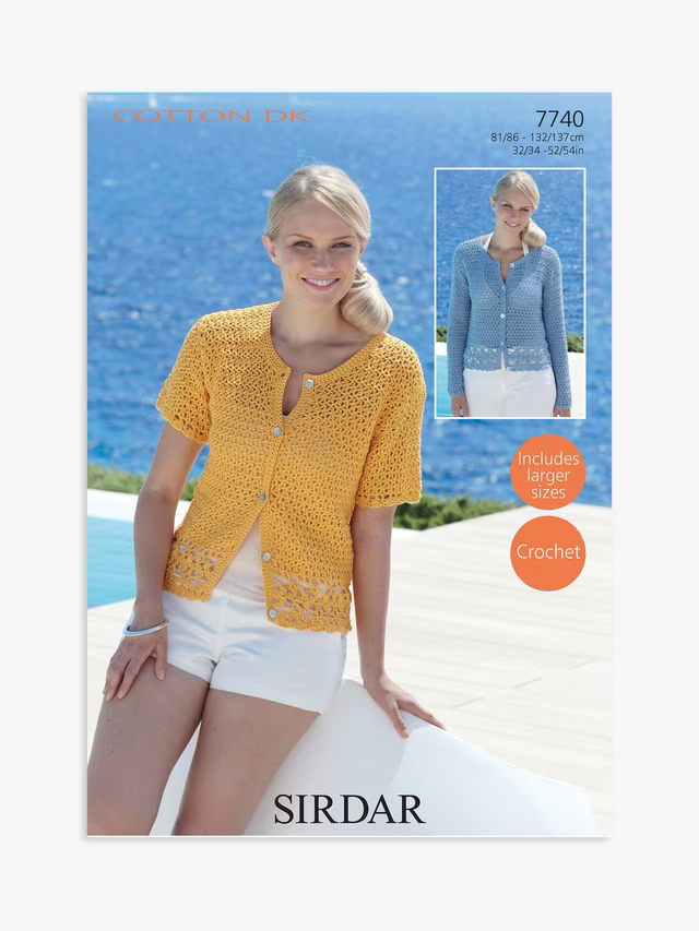 Crochet Pattern 7740 - Cardigans in Cotton DK