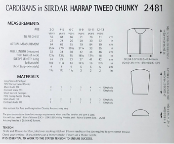 Knitting Pattern 2481 - Girls Cardigans in Chunky