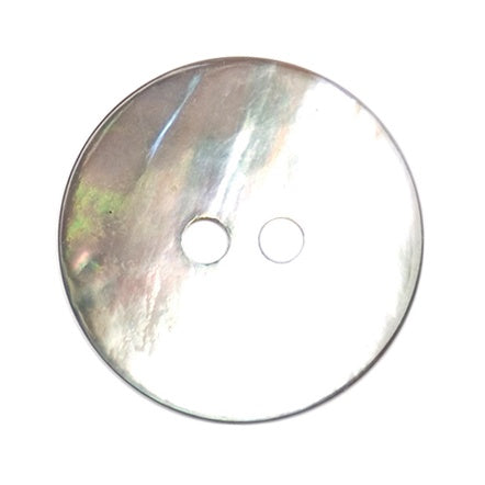 2 Hole Button - Shell - 13mm - Light Grey