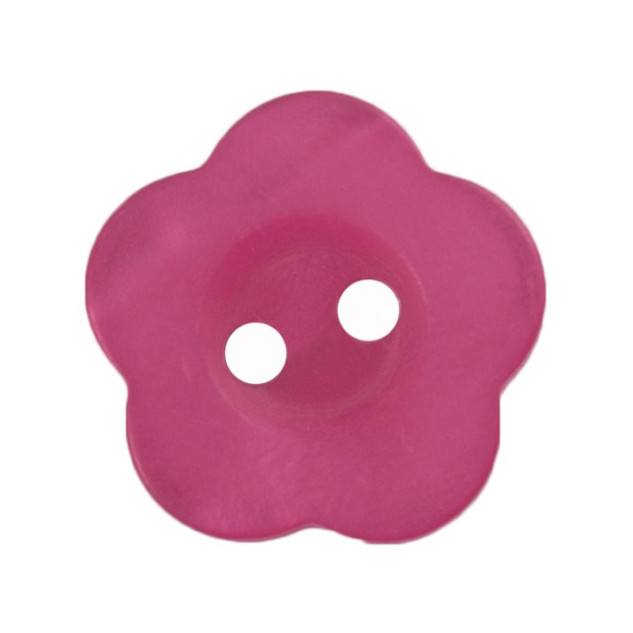 2 Hole Button - Flower - Cerise Pink - 3 Sizes Available