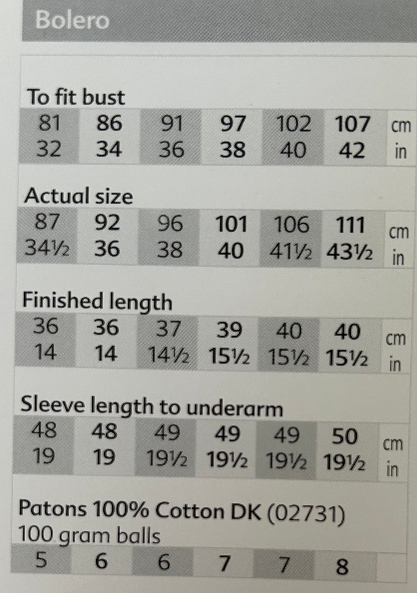 Crochet Pattern 3544 - Ladies Bolero in Cotton DK