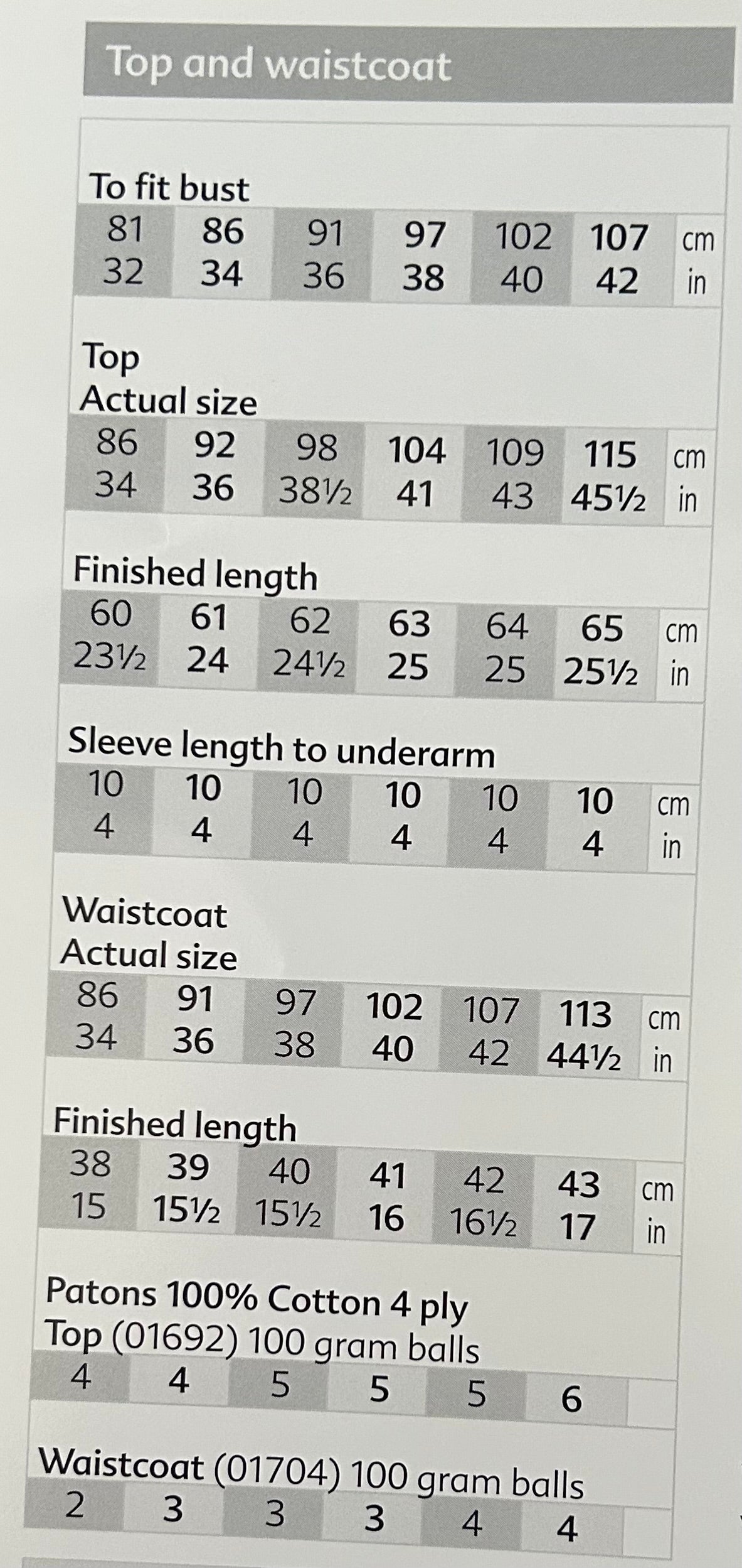 Knitting Pattern 3592 - Top & Waistcoat in Cotton 4 Ply