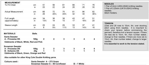 Knitting Pattern 3805 - Christmas Sweaters Knitted with Pricewise DK