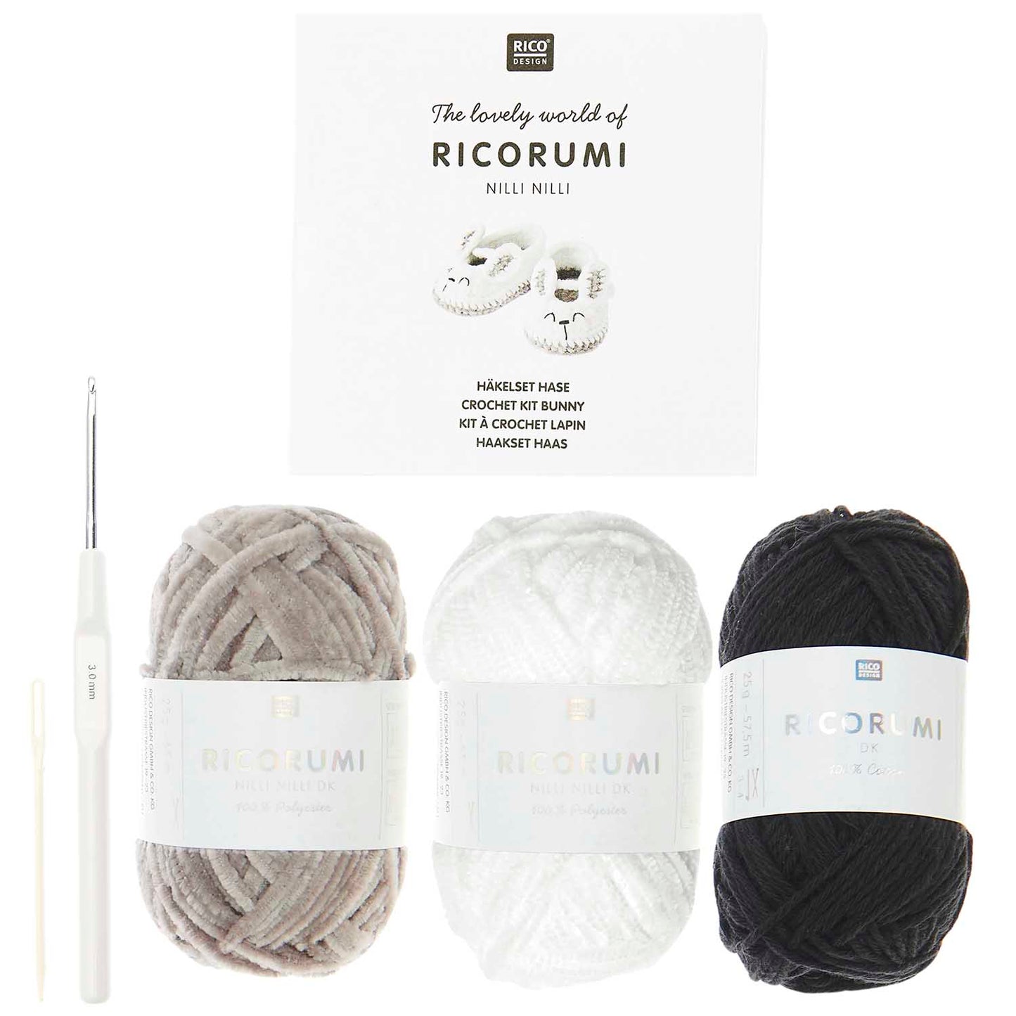 Ricorumi Nilli Nilli - Crochet Kit "Baby Booties" Bunny