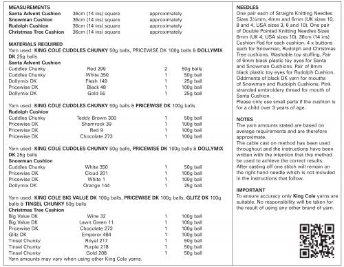 Knitting Pattern 4111 - Christmas Novelty Cushions Knitted in any King Cole DK/Chunky