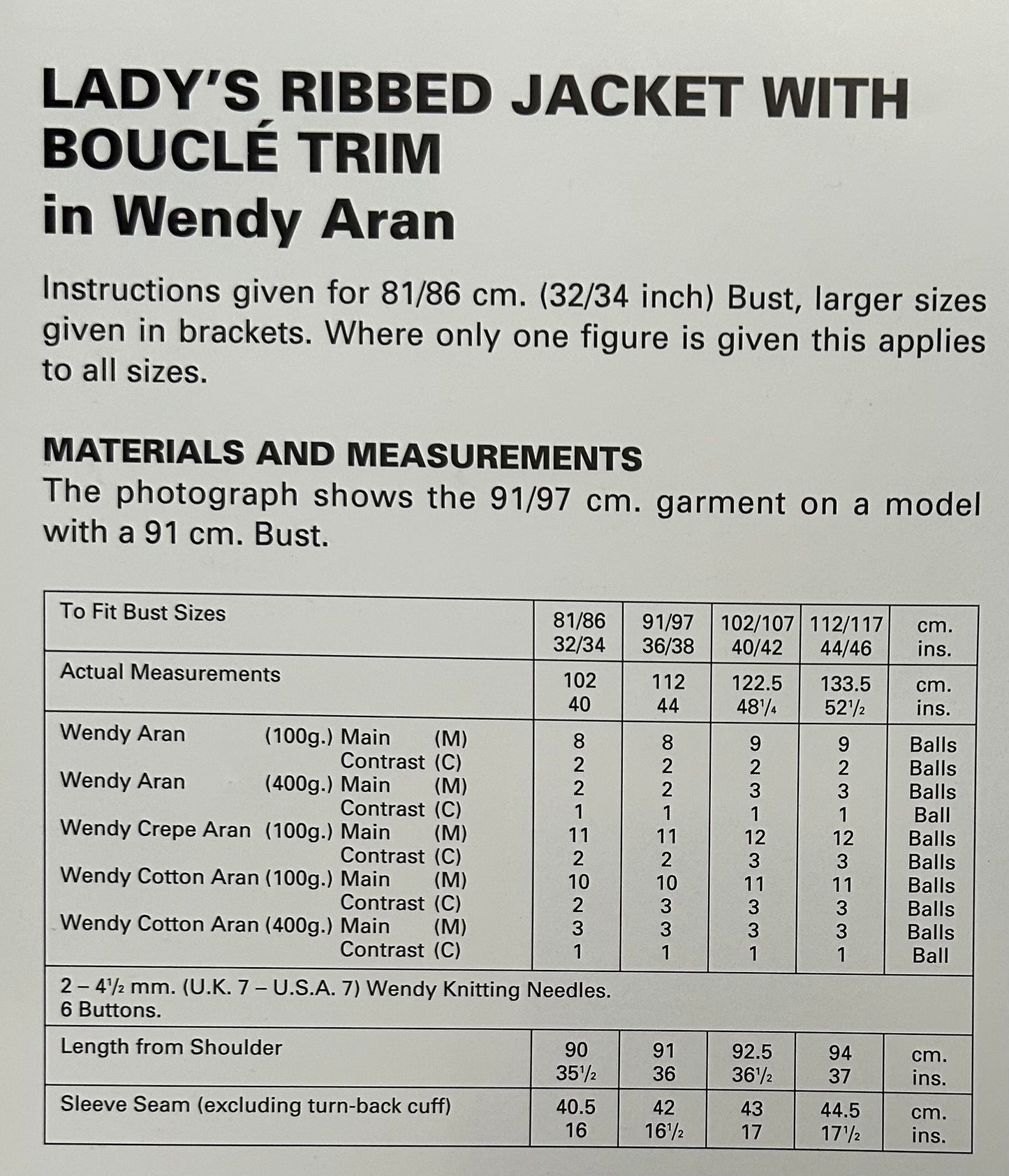 Knitting Pattern 4228 - Ribbed Jacket in Aran