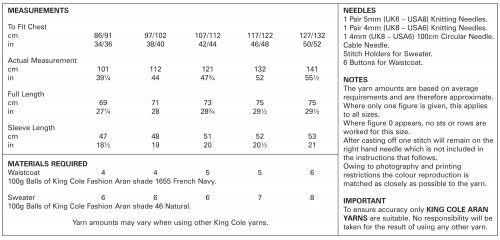 Knitting Pattern 4241 - Waistcoat and Sweater Knitted with Fashion Aran