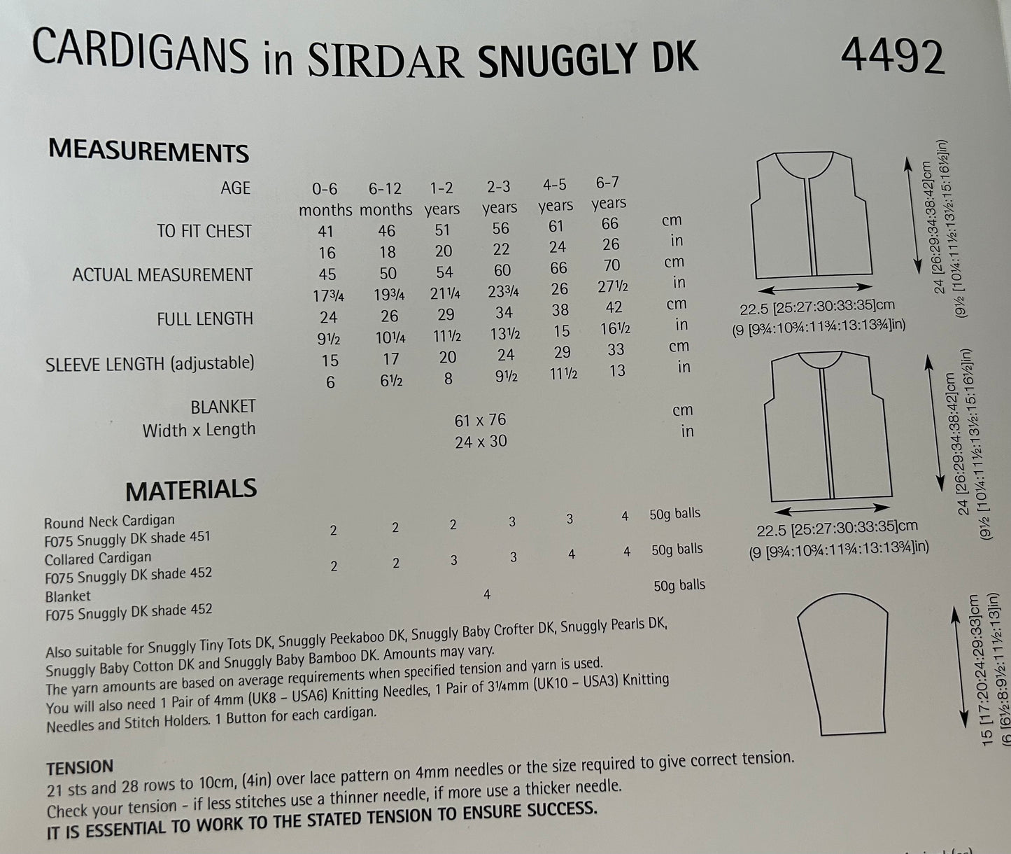 Knitting Pattern 4492 - Cardigans & Blanket in Snuggly DK