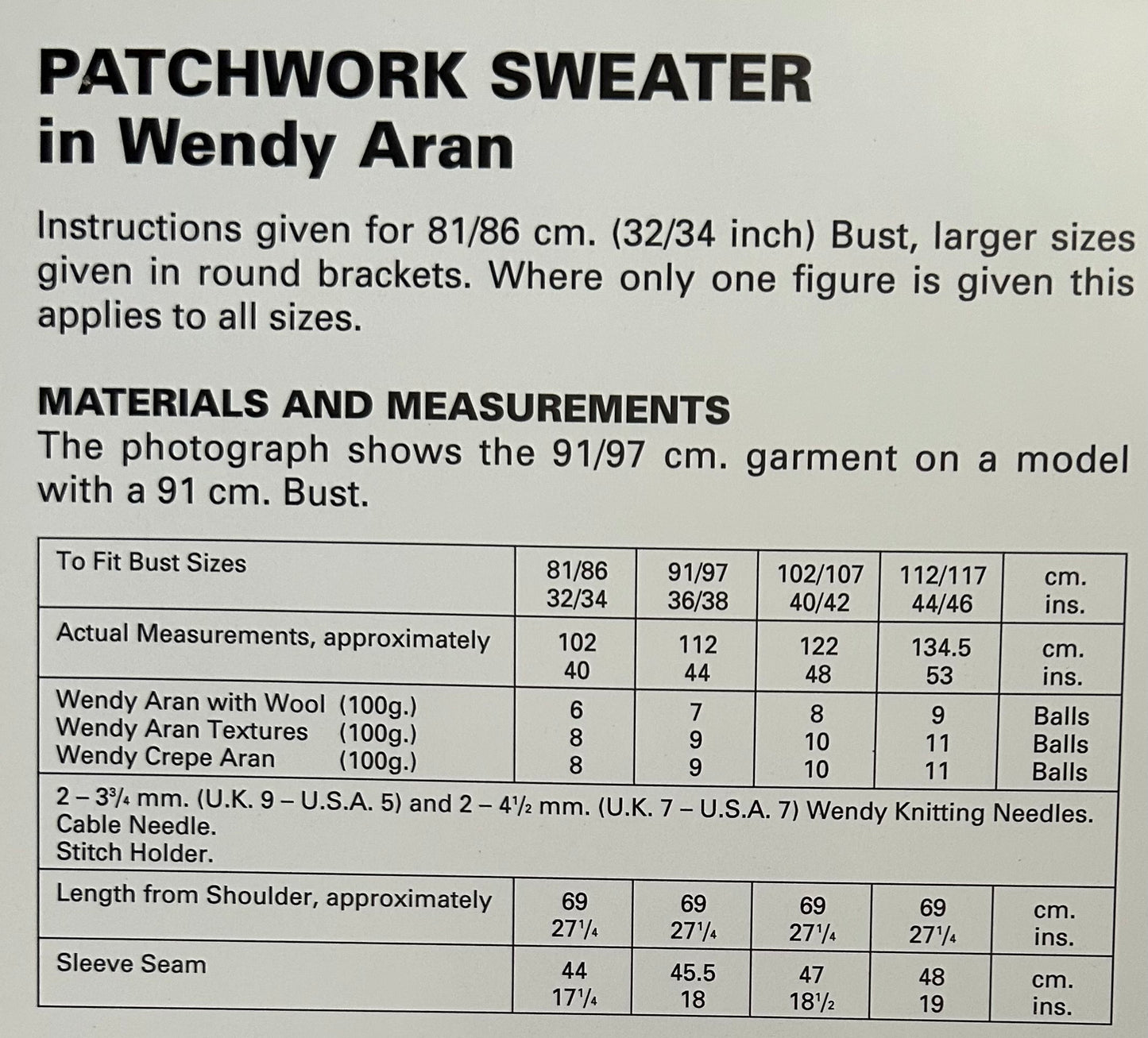 Knitting Pattern 4496 - Patchwork Sweater in Aran