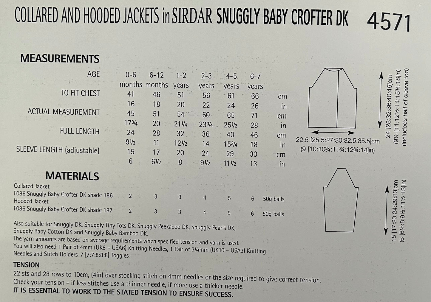 Knitting Pattern 4571 - Jackets in Baby Crofter DK