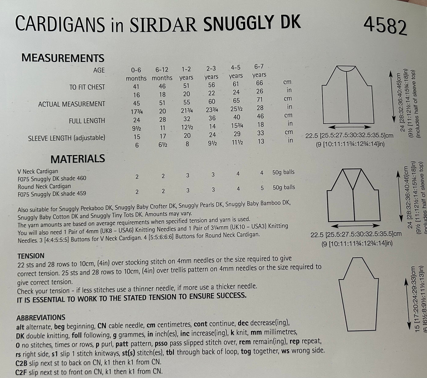 Knitting Pattern 4582 - Cardigans in Snuggly DK