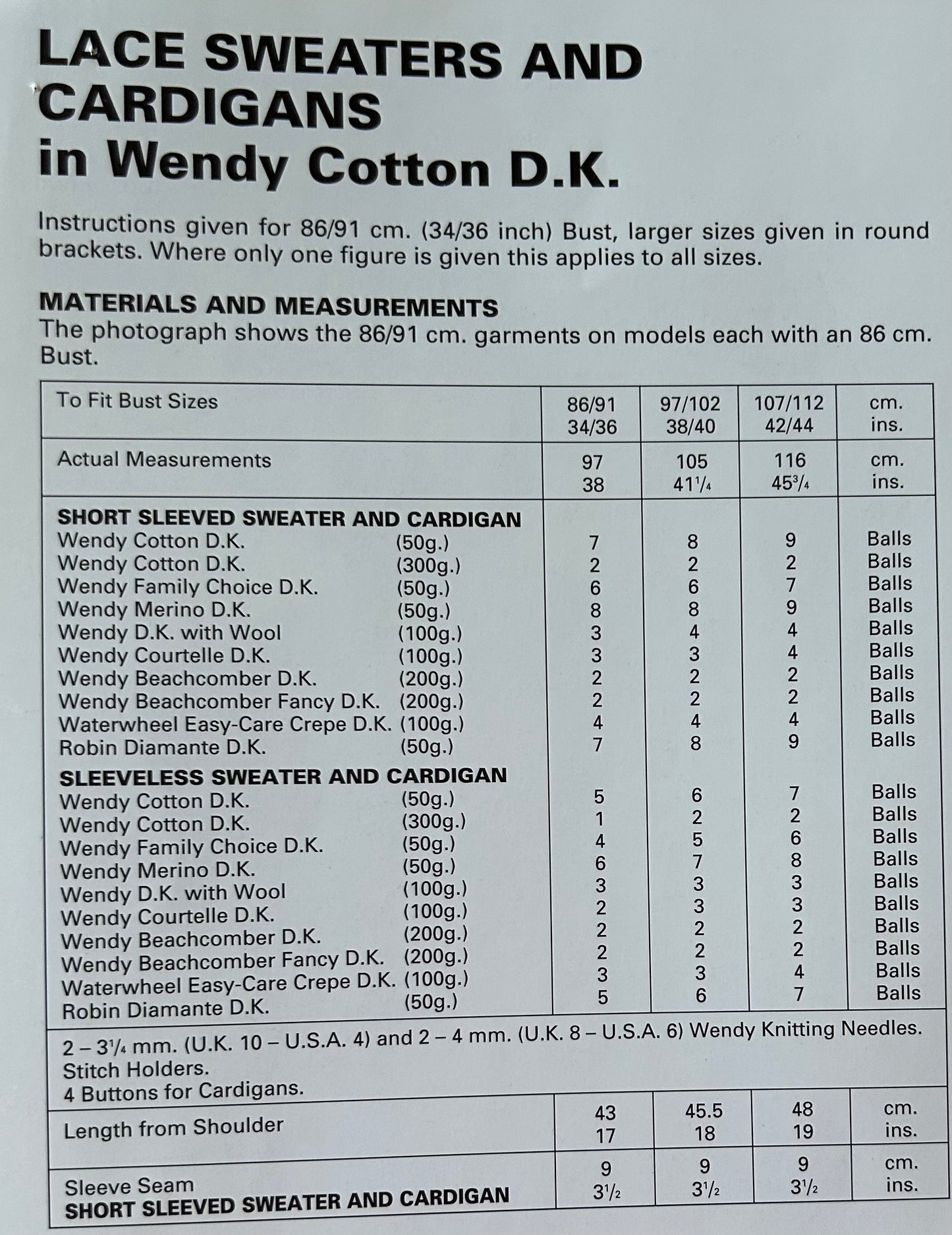 Vintage Knitting Pattern 4639 - Lace sweaters & Cardigans in DK