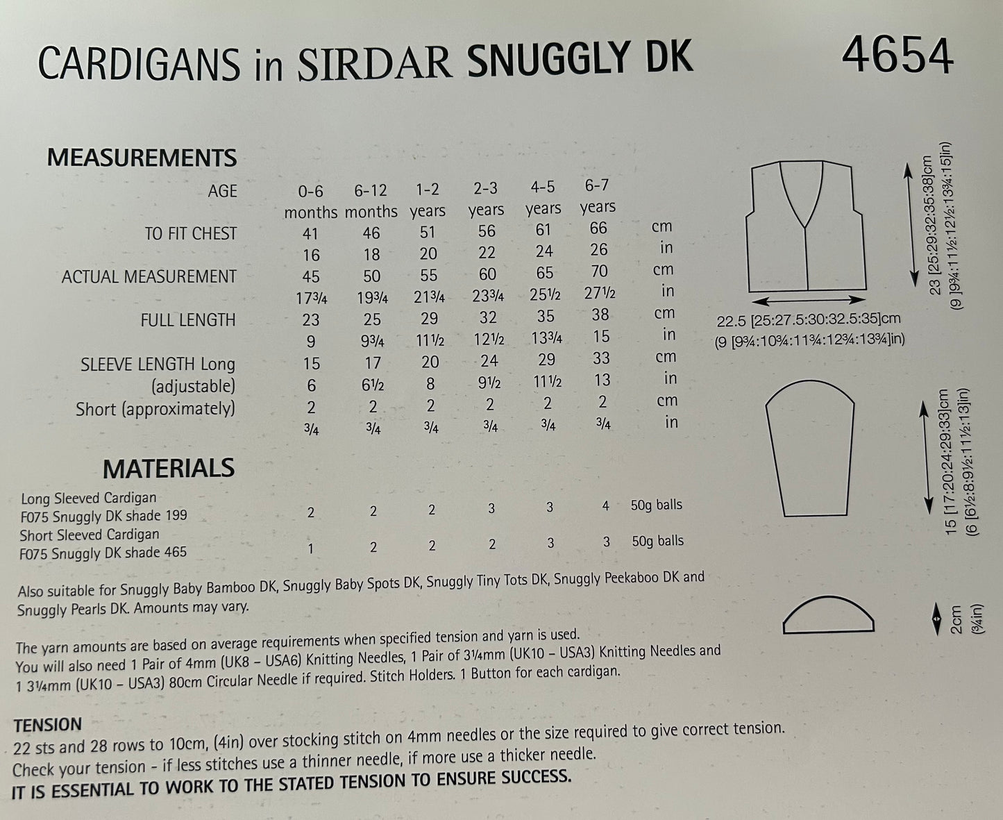 Knitting Pattern 4654 - Cardigans in Snuggly DK