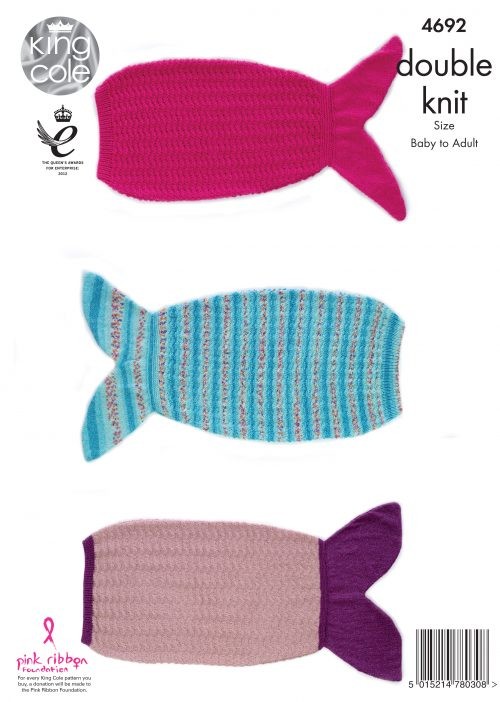 Knitting Pattern 4692 - Mermaid Blankets in Comfort, Drifter or Glitz DK