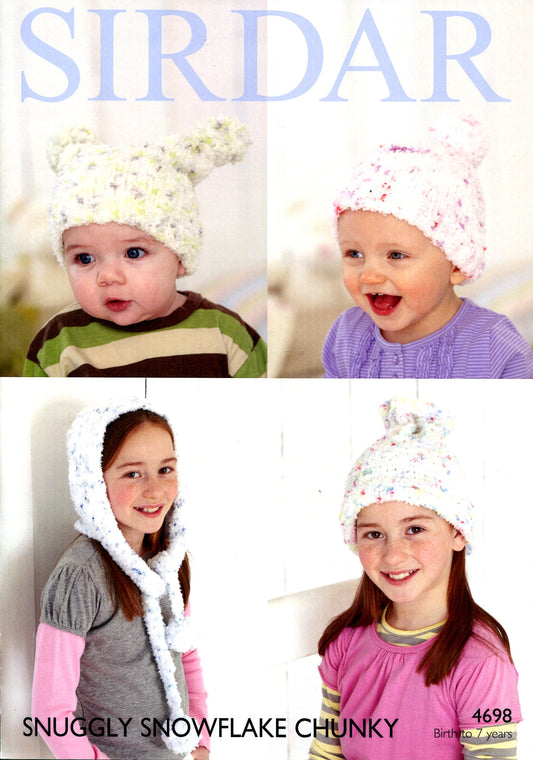 Knitting Pattern 4698 - Hats in Snuggly Snowflake Chunky