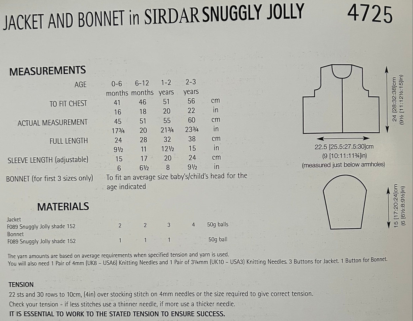 Knitting Pattern 4725 - Jacket & Bonnet in Snuggly Jolly DK