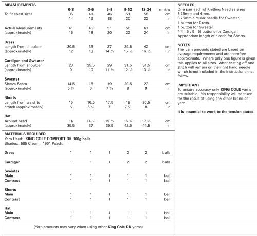 Knitting Pattern 4731 - Baby Set Knitted with Comfort DK