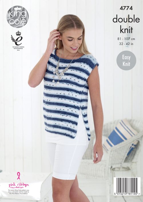 Knitting Pattern 4774 - Sweaters Knitted in Cottonsoft Crush DK