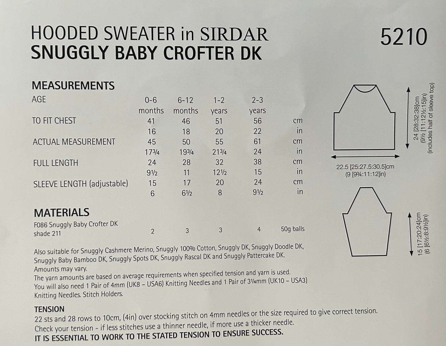 Knitting Pattern 5210 - BABY SWEATER IN SNUGGLY CROFTER DK