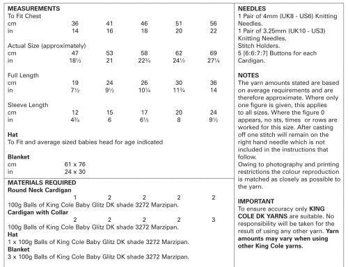 Knitting Pattern 5238 - Cardigans, Blanket & Hat Knitted in Baby Glitz DK