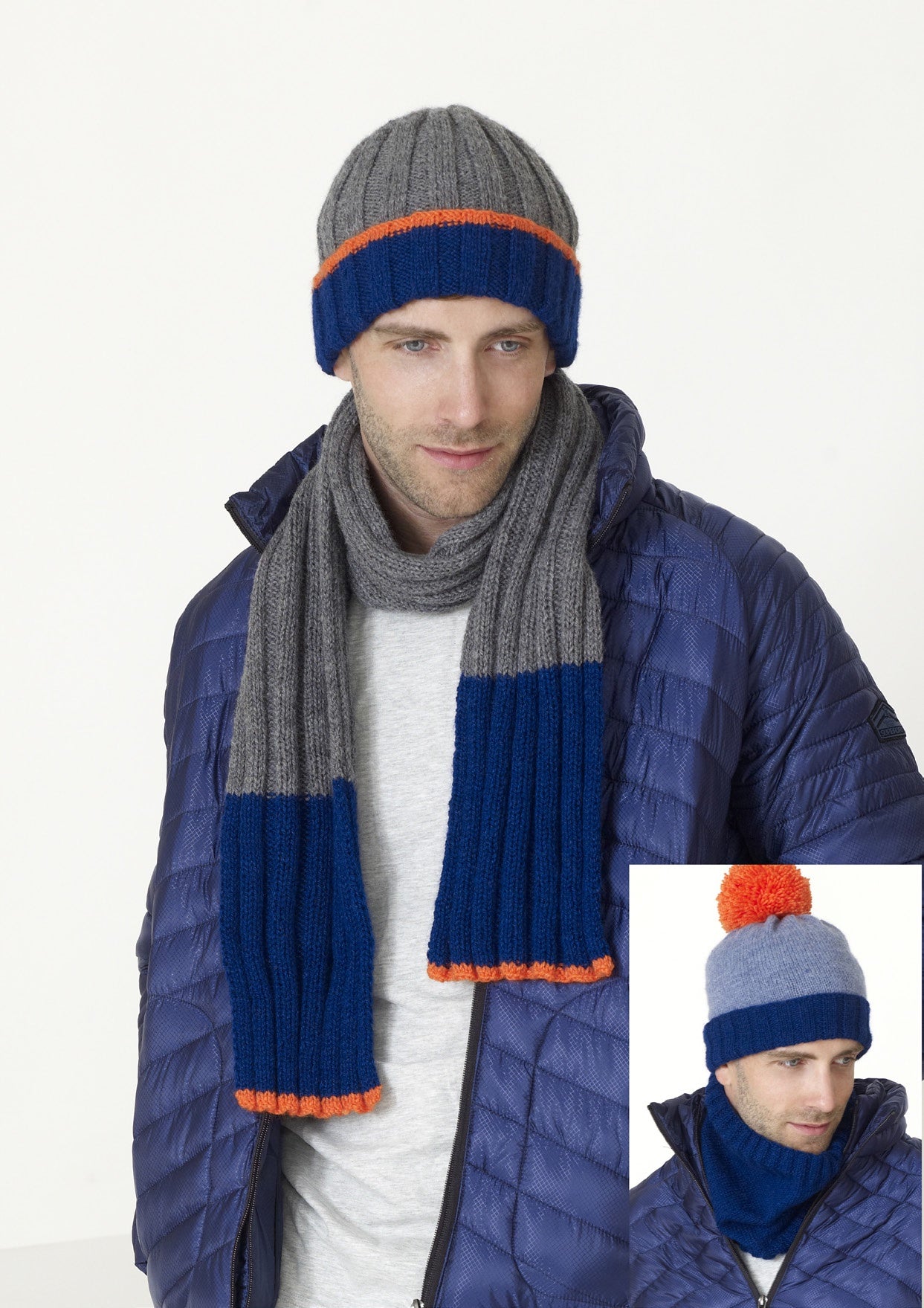Knitting Pattern 5265 - Hats, Scarves, Snoods, Knitted in Big Value DK